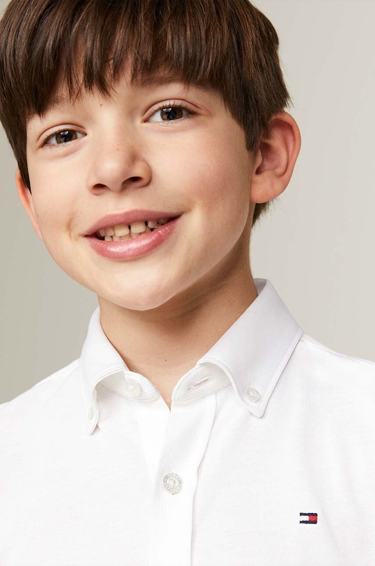 Chłopiec Tommy Hilfiger koszula bawełniana dziecięca KB0KB09077.9BYH.80.122 biały