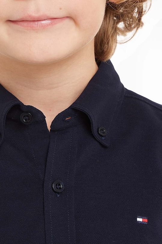 Tommy Hilfiger koszula bawełniana dziecięca KB0KB09077.9BYH.80.122 granatowy