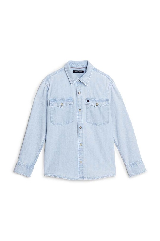 Dětská riflová košile Tommy Hilfiger dlouhý modrá KB0KB09080.9BYH