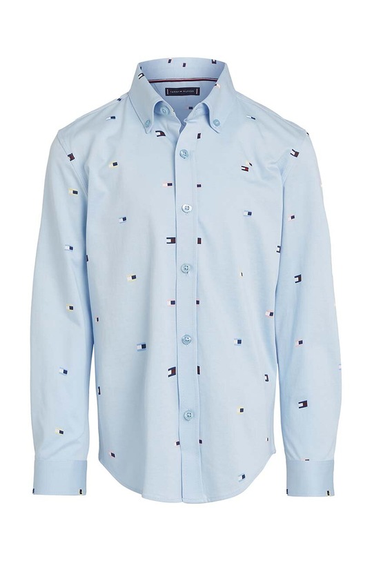 Tommy Hilfiger koszula bawełniana dziecięca KB0KB09136.9BYH.104.122 niebieski AW24