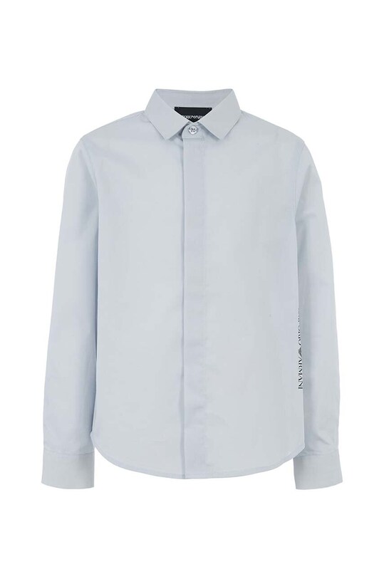 Детская хлопковая рубашка Emporio Armani casual голубой 6D4CJB.4N8QZ