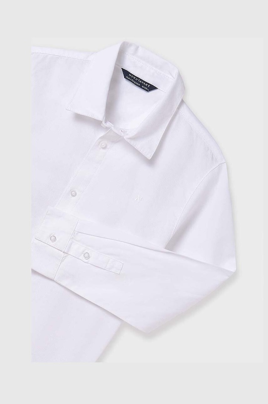 Mayoral koszula bawełniana dziecięca 874.7A.Junior.9BYH biały AW24