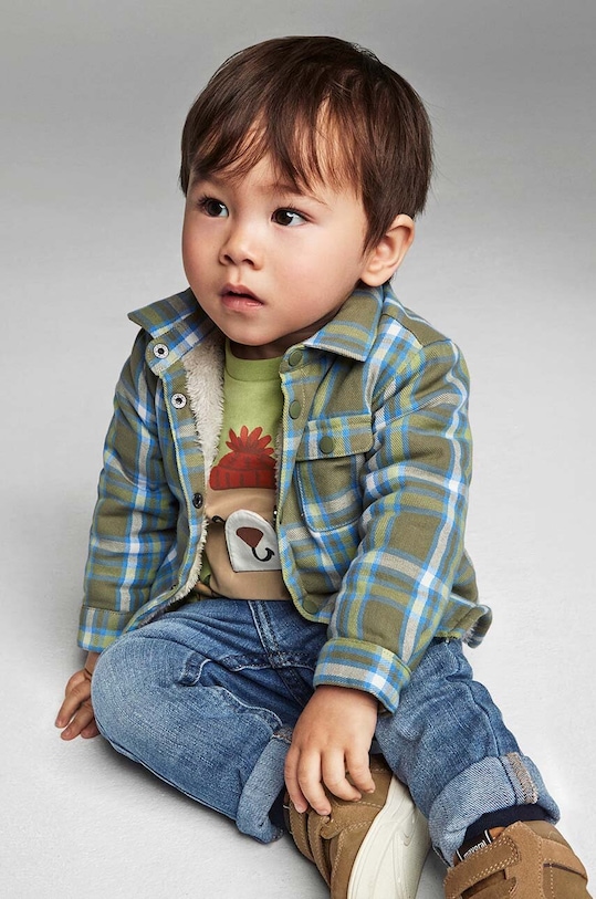 Mayoral koszula bawełniana niemowlęca zielony 2187.3D.Baby.9BYH