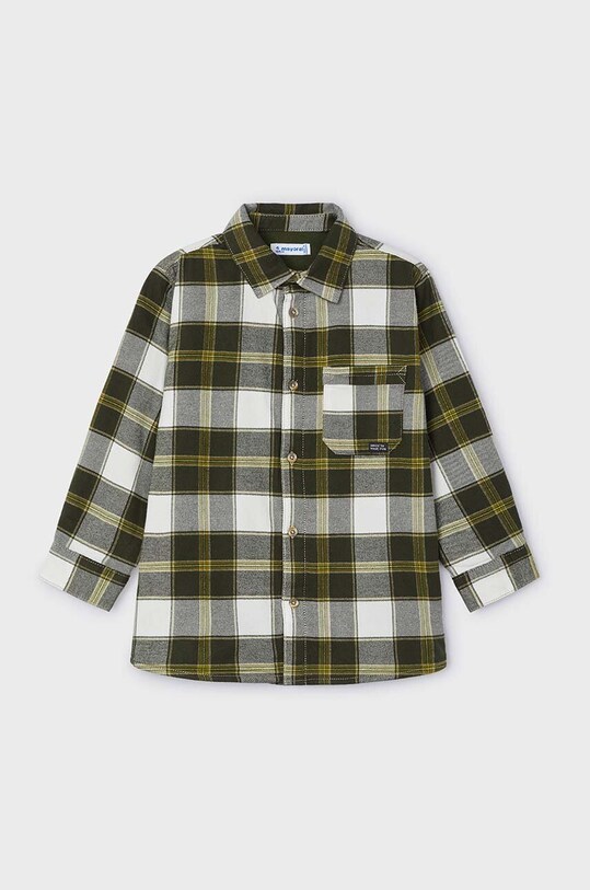 Дитяча бавовняна сорочка Mayoral 4107.5E.Mini.9BYH зелений AW24