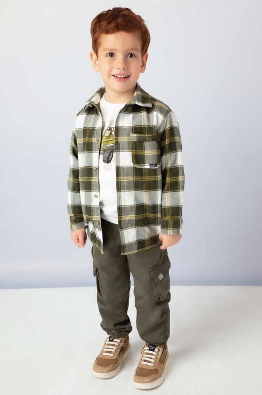 Mayoral koszula bawełniana dziecięca 4107.5E.Mini.9BYH zielony