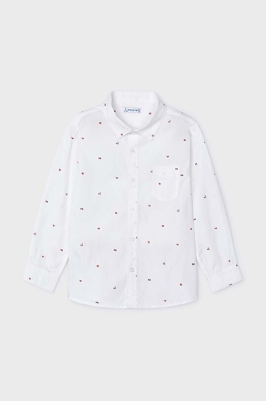 Mayoral koszula bawełniana dziecięca wzorzyste biały 4110.5A.Mini.9BYH