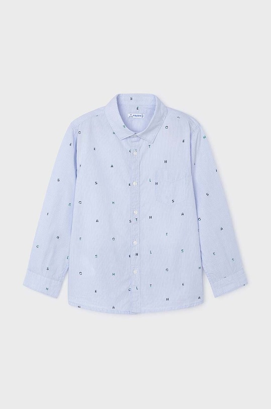 Mayoral camasa de bumbac pentru copii 4110.5A.Mini.9BYH albastru AW24