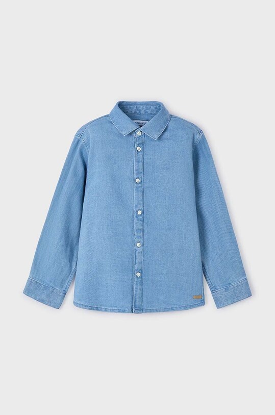 Mayoral koszula bawełniana jeansowa bawełna niebieski 4112.5G.Mini.9BYH
