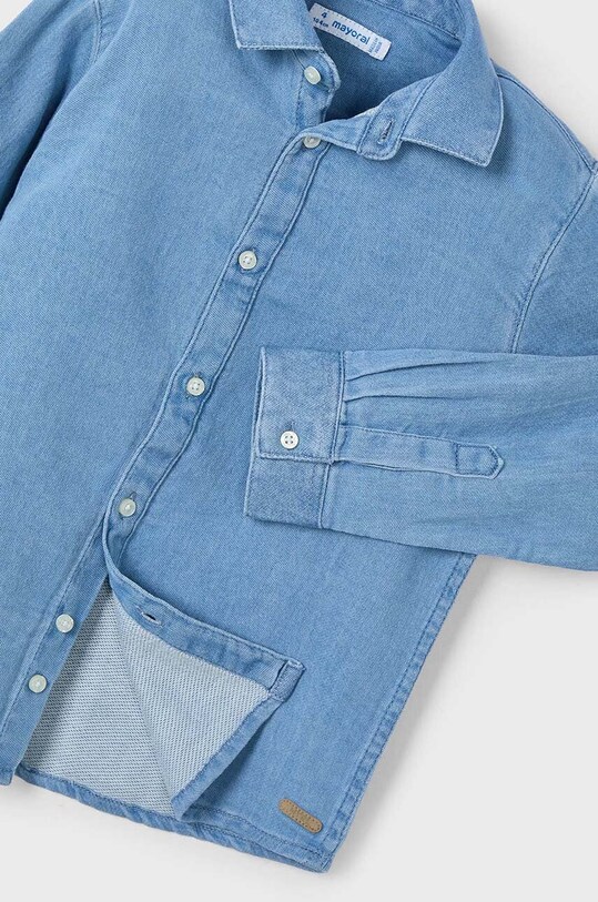 Mayoral koszula bawełniana jeansowa 4112.5G.Mini.9BYH niebieski AW24