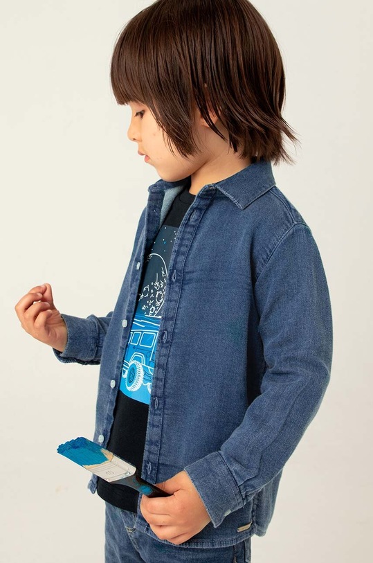 Mayoral koszula bawełniana jeansowa 4112.5G.Mini.9BYH niebieski