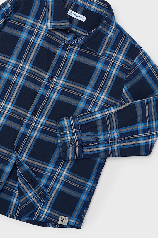 Мальчик Детская хлопковая рубашка Mayoral 4115.5C.Mini.9BYH голубой