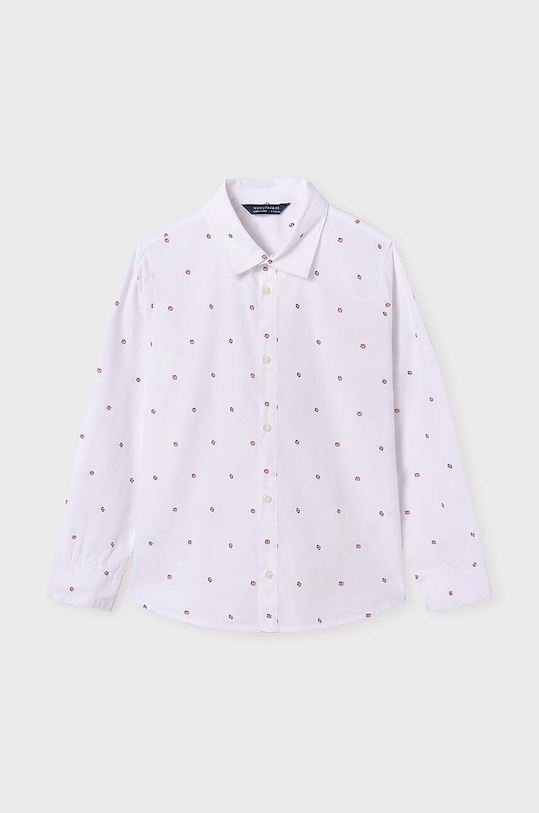 Mayoral koszula bawełniana dziecięca 7108.7A.Junior.9BYH biały AW24