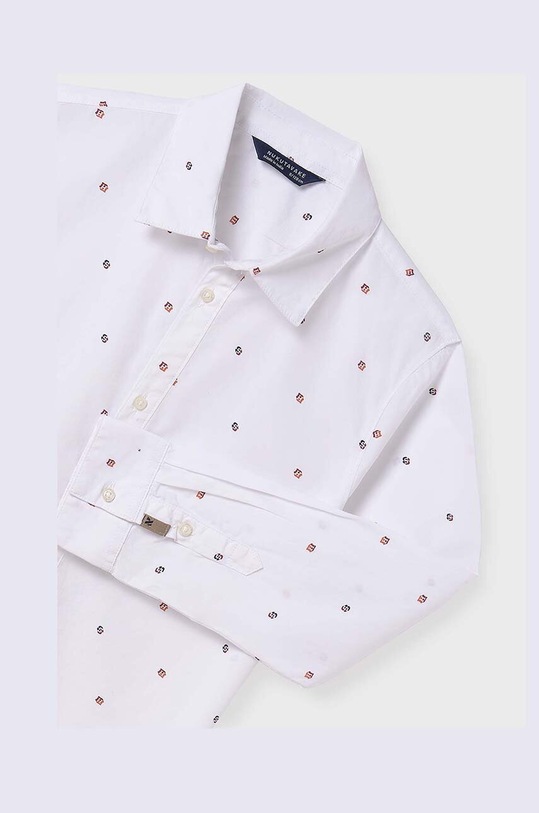 Chłopiec Mayoral koszula bawełniana dziecięca 7108.7A.Junior.9BYH biały