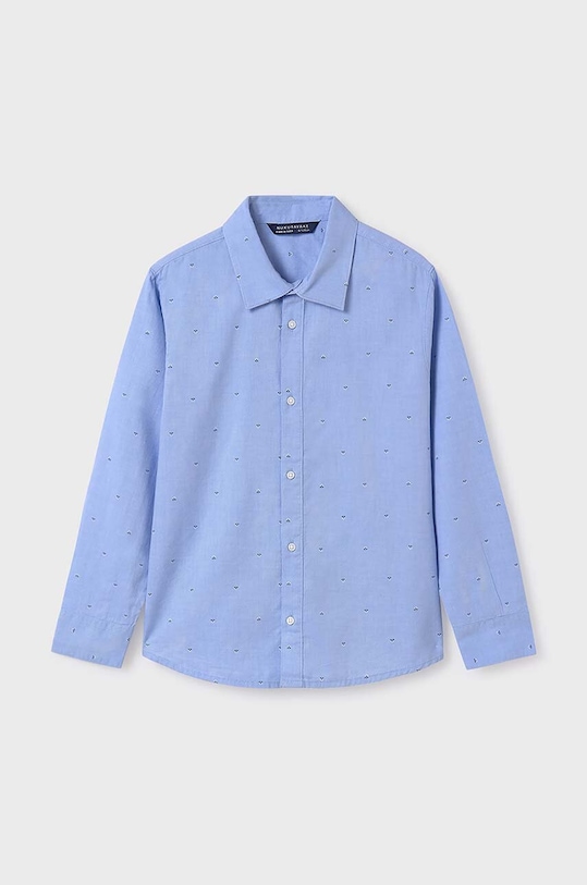 Mayoral koszula bawełniana dziecięca wzorzyste niebieski 7108.7A.Junior.9BYH