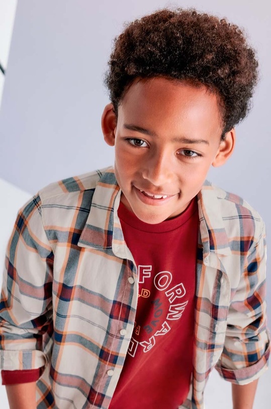 Mayoral koszula bawełniana dziecięca czerwony 7110.7B.Junior.9BYH