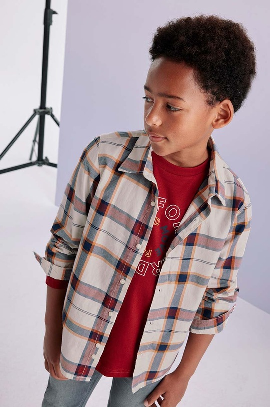 Mayoral koszula bawełniana dziecięca 7110.7B.Junior.9BYH czerwony