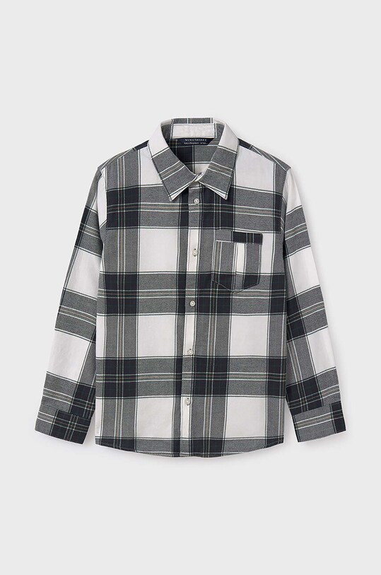 Детская хлопковая рубашка Mayoral 7111.7C.Junior.9BYH зелёный AW24