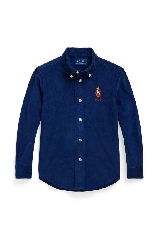 Dječja pamučna košulja Polo Ralph Lauren bez uzorka mornarsko plava 322878882003