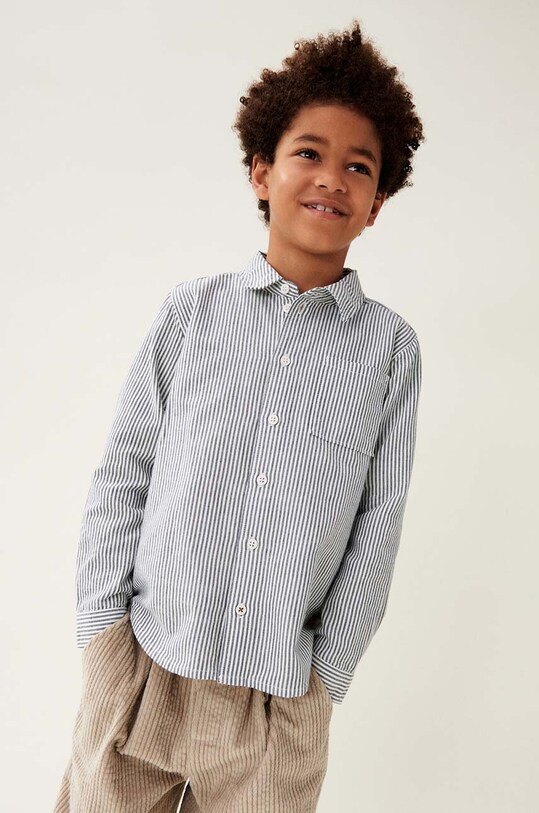 Дитяча бавовняна сорочка Liewood Costa Stripe Shirt візерунок блакитний LW19551