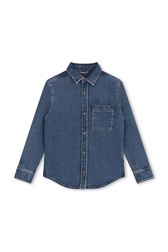 Detská riflová košeľa BOSS J51131.114.150 modrá AW24