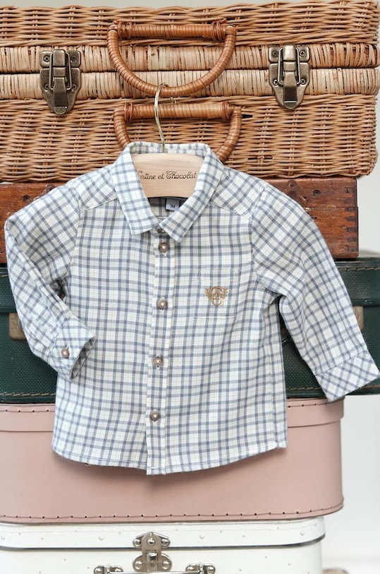 Bavlnená košeľa pre bábätká Tartine et Chocolat modrá TZ12051.67.74