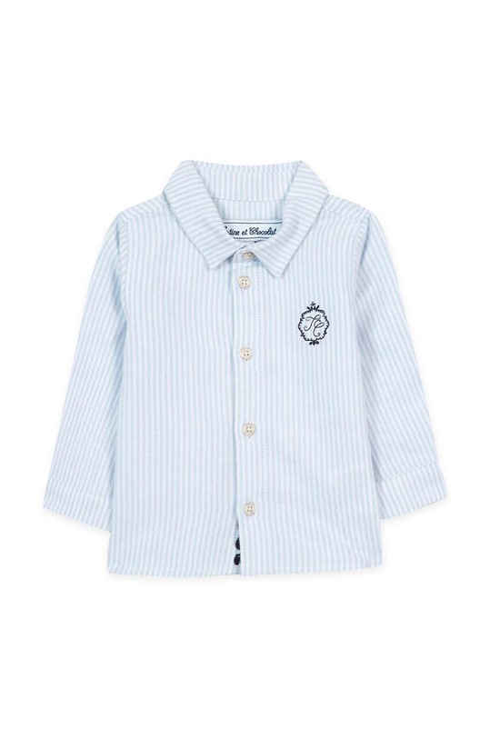 Детская хлопковая рубашка Tartine et Chocolat TZ12091.80.94 голубой AW24