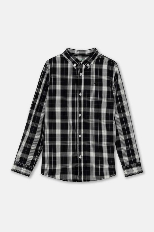 United Colors of Benetton camasa de bumbac pentru copii lung negru 54AZCQ00R.G.Seaso.9BYH