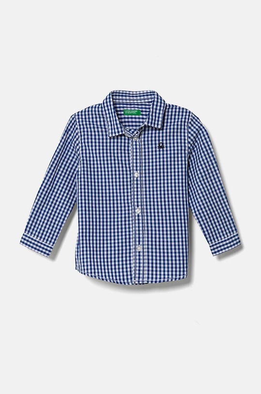 Μωρό βαμβακερό πουκάμισο United Colors of Benetton casual σκούρο μπλε 54AZGQ00J.P.Seaso.9BYH