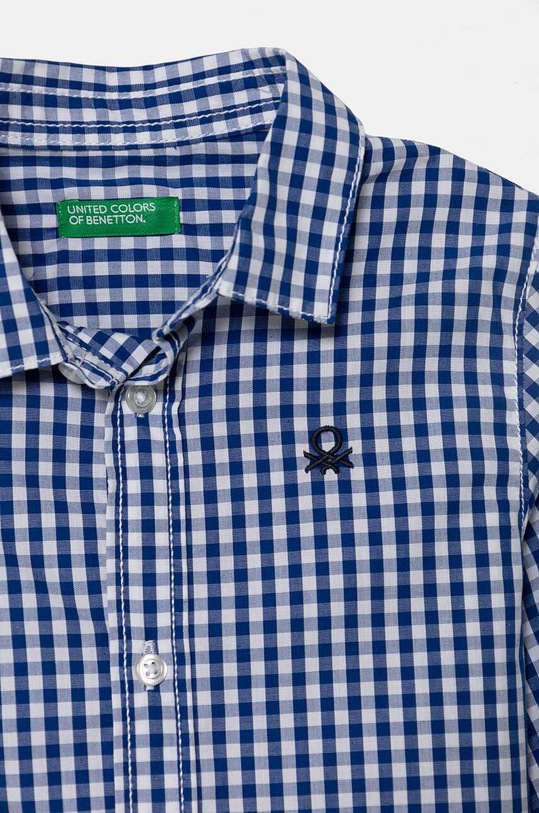 Αγορίστικα Μωρό βαμβακερό πουκάμισο United Colors of Benetton 54AZGQ00J.P.Seaso.9BYH σκούρο μπλε