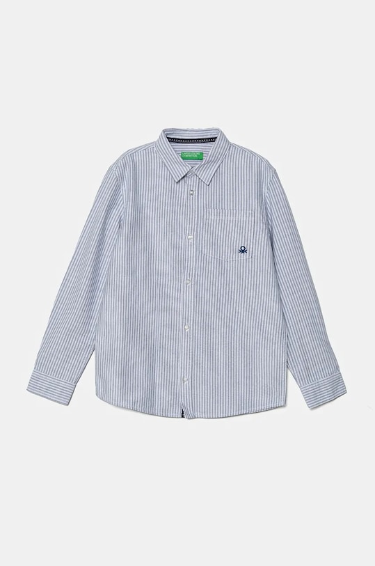 Παιδικό βαμβακερό πουκάμισο United Colors of Benetton επίσημη μπλε 547NCQ03D.G.Seasonal