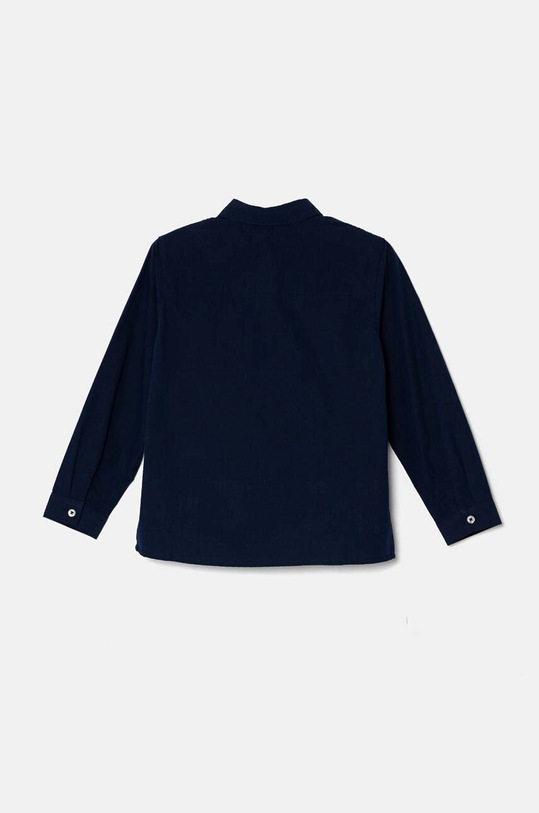 Παιδικό βαμβακερό πουκάμισο United Colors of Benetton 5DGXGQ00I.P.Seasonal σκούρο μπλε AW24