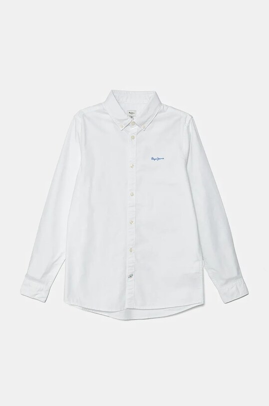 Детская хлопковая рубашка Pepe Jeans NACE casual белый PB302646