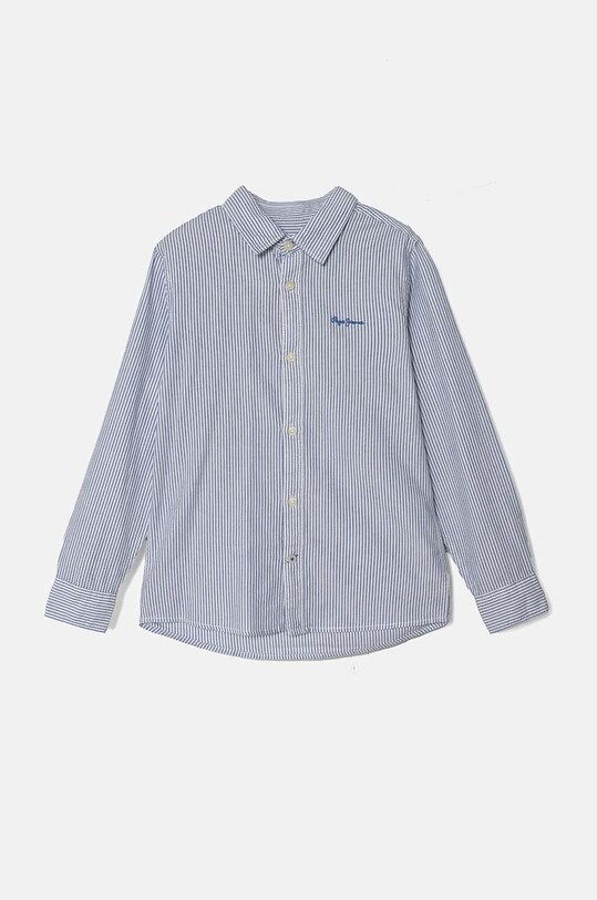 Дитяча бавовняна сорочка Pepe Jeans NARON візерунок блакитний PB302648