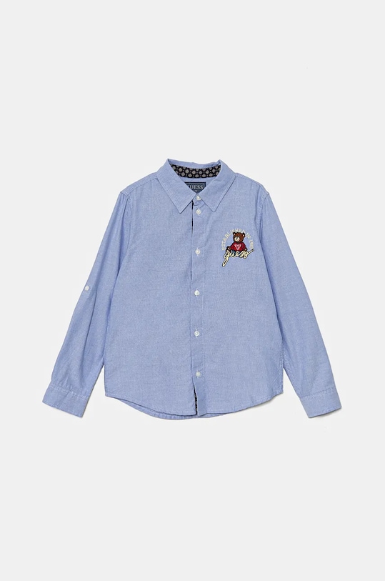 Guess camasa de bumbac pentru copii lung albastru L4BH02.W9CL0.9BYH
