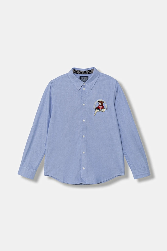 Guess camasa de bumbac pentru copii lung albastru L4BH02.W9CL0.9BYH