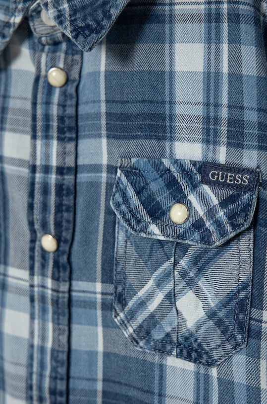 Chlapec Detská bavlnená košeľa Guess L4BH03.D52G1.9BYH modrá