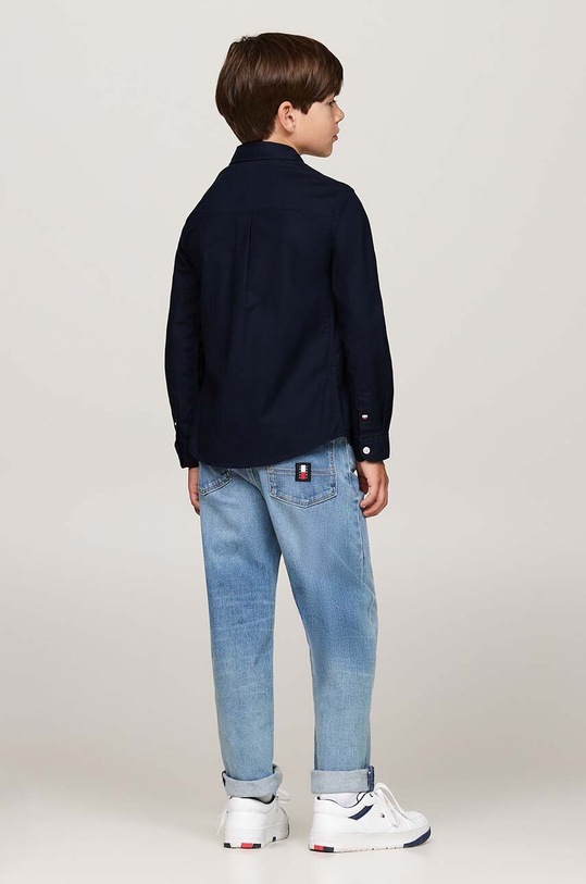 Παιδικό πουκάμισο Tommy Hilfiger KB0KB09265.9BYH.128.176 σκούρο μπλε