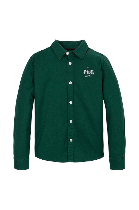 Παιδικό πουκάμισο Tommy Hilfiger KB0KB09265.9BYH.128.176 πράσινο AW24