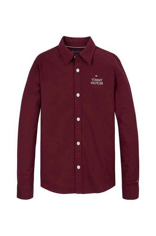 Παιδικό πουκάμισο Tommy Hilfiger KB0KB09265.9BYH.128.176 μπορντό AW24