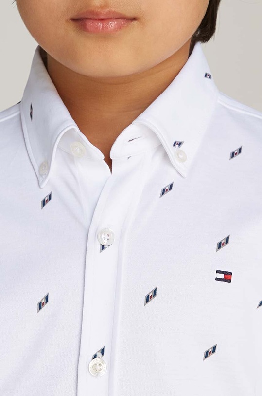 Tommy Hilfiger camasa de bumbac pentru copii KB0KB09267.9BYH.98.122 alb