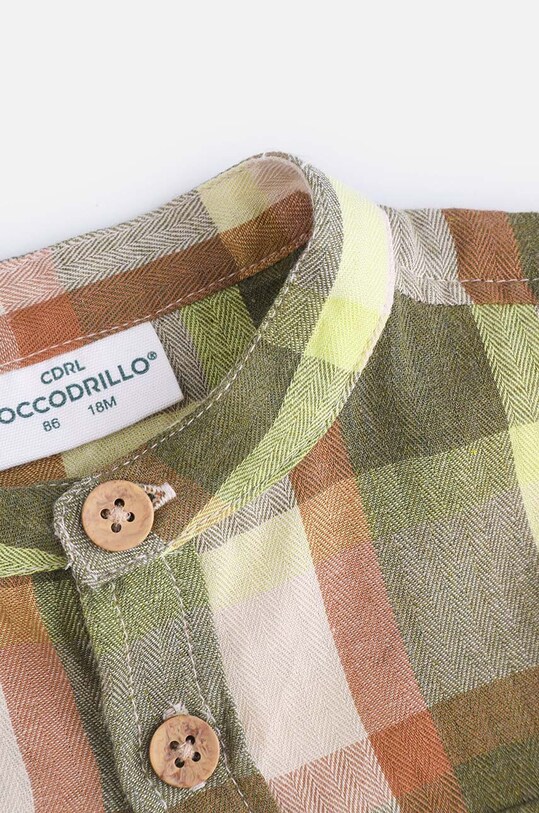 Chłopiec Coccodrillo koszula bawełniana niemowlęca ZC4136101SBN zielony