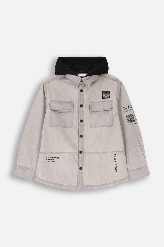 Coccodrillo koszula bawełniana dziecięca casual szary ZC4136401WBJ