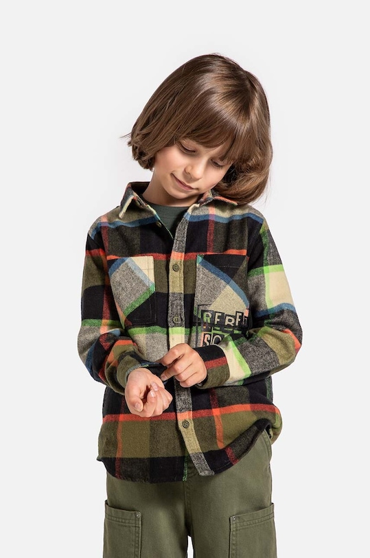 Coccodrillo camasa de bumbac pentru copii lung maro ZC4136101GBK