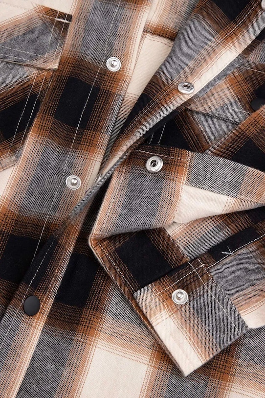 Detská bavlnená košeľa Coccodrillo hnedá ZC4136101FBJ