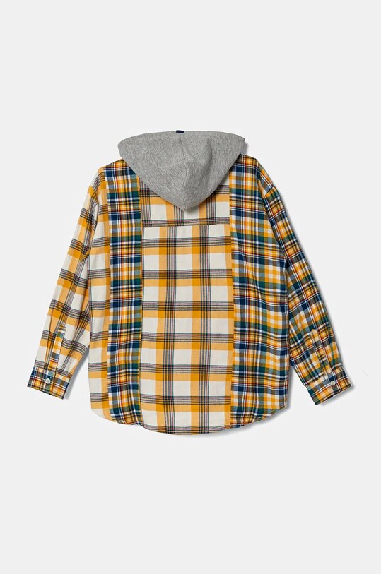 Детская хлопковая рубашка United Colors of Benetton 5U7ECQ038.G.Seasonal жёлтый AW24