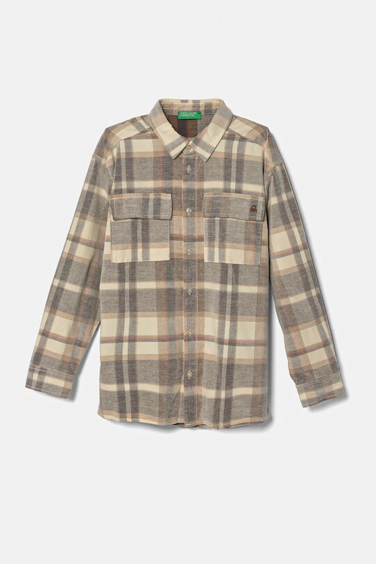 Παιδικό κοτλέ πουκάμισο United Colors of Benetton casual μπεζ 50VWCQ03K.G.Seasonal