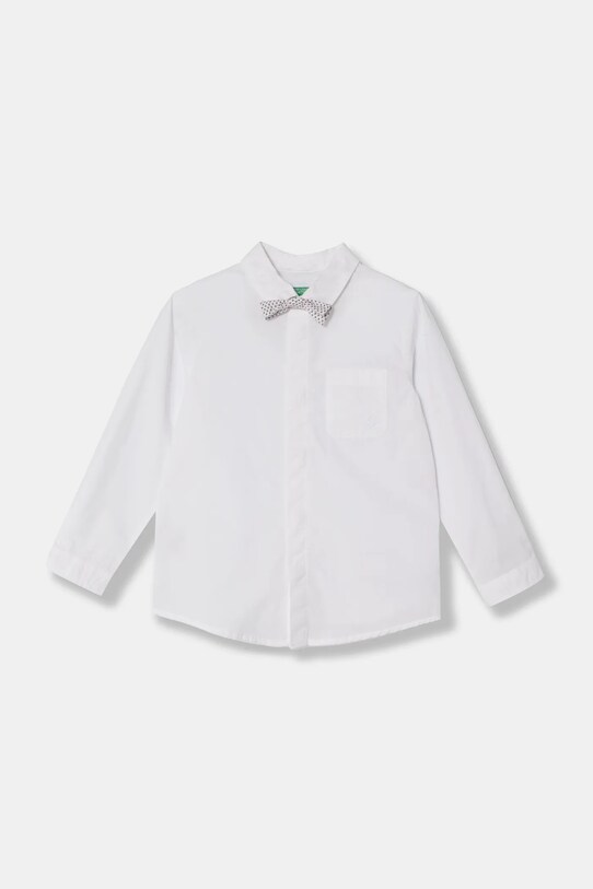 Детская хлопковая рубашка United Colors of Benetton длинный белый 59UXGQ029.P.Seasonal