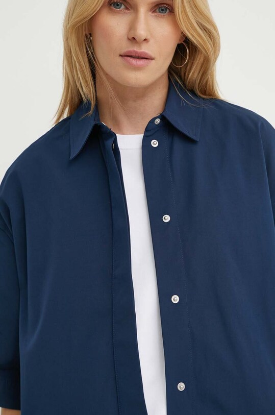 Košeľa Samsoe Samsoe SALULU tmavomodrá F24200094