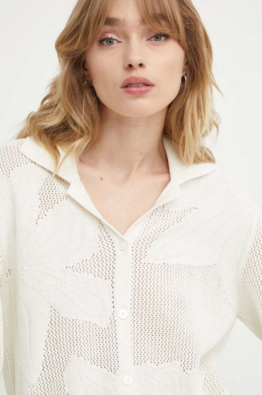 Samsoe Samsoe cardigan din amestec de lana SACONA bej F24200034