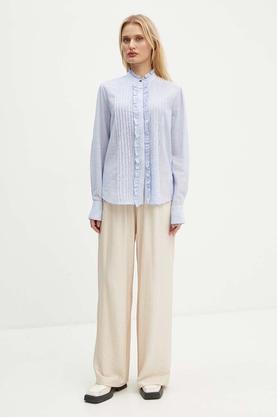 Βαμβακερό πουκάμισο Bruuns Bazaar ArgeratumBBIggi shirt BBW4094 μπλε AW24